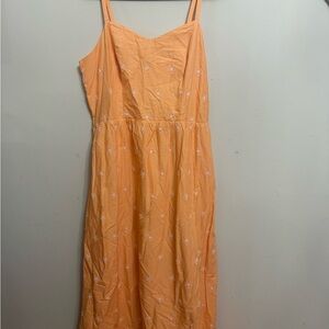 Sleeveless Peach Embroidered Sundress